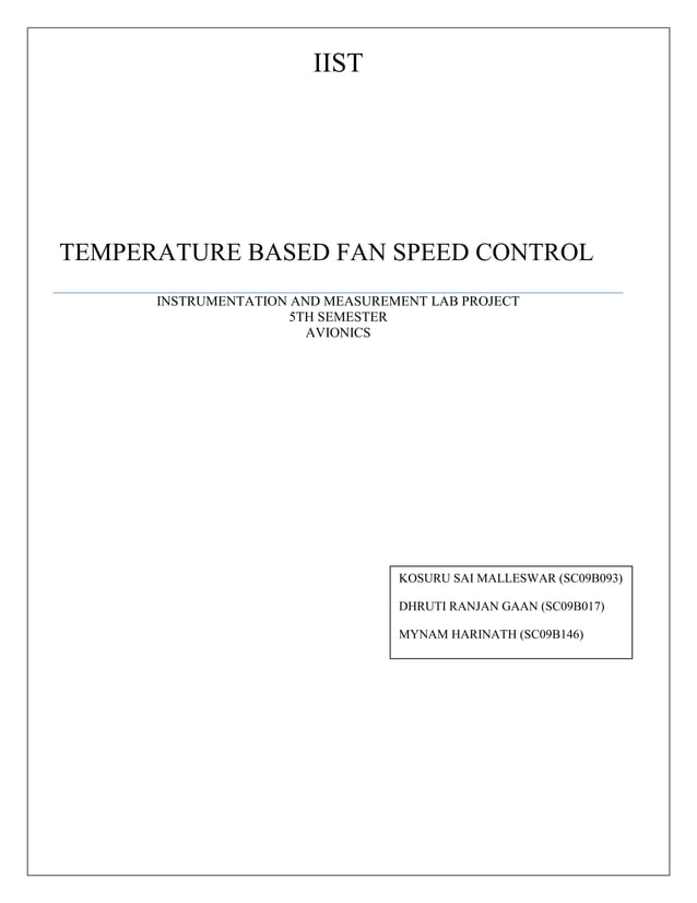 Temp based fan speed control