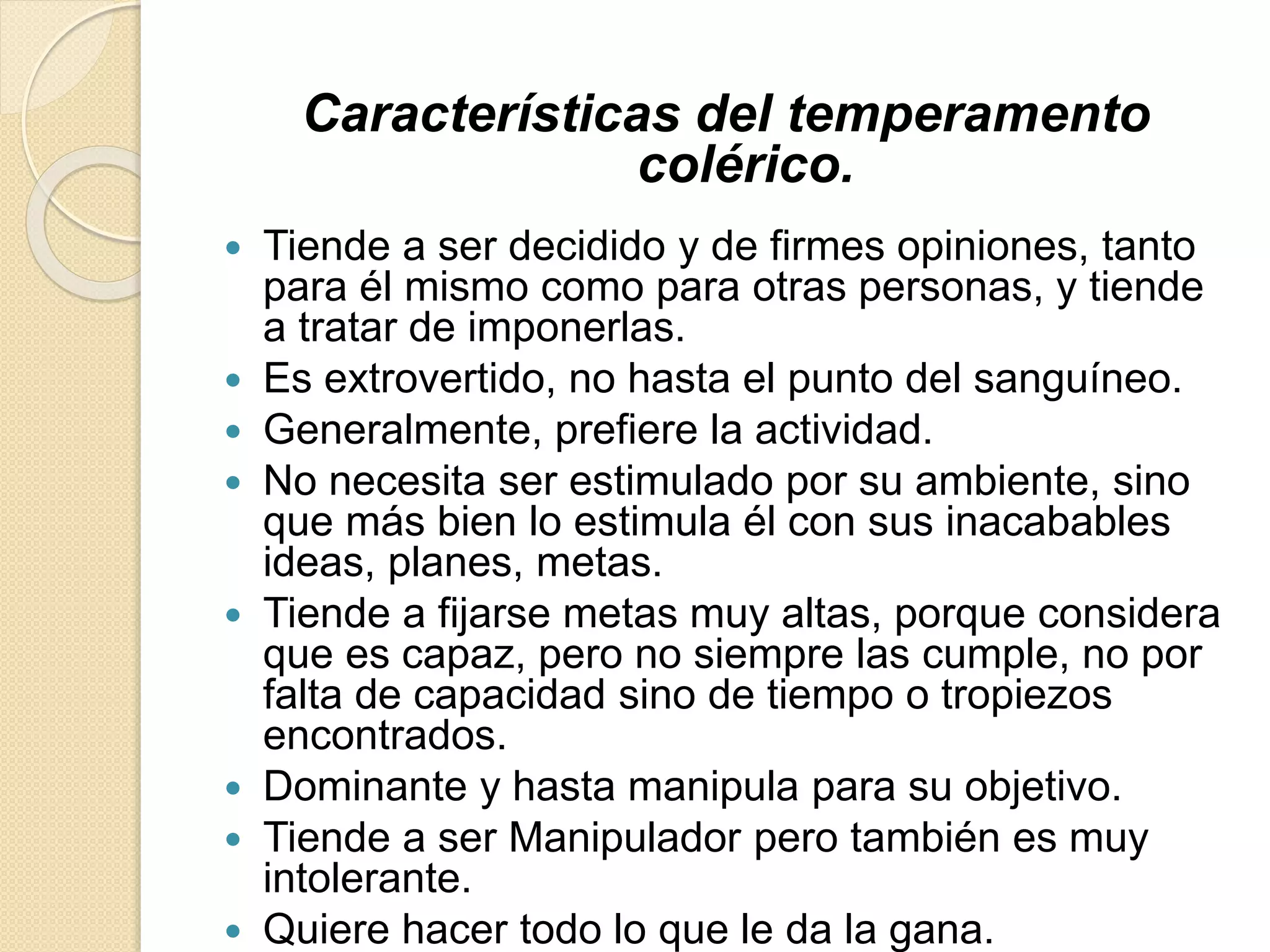 Temperamento colerico | PPTX