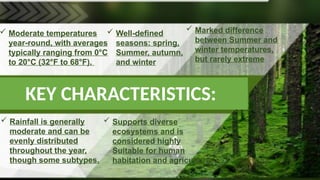 TYPES OF CLIMATE. SPECIFICALLY TEMPERATE CLIMATE | PPTX