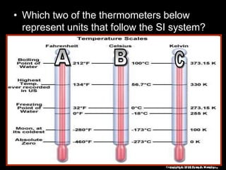 • Which two of the thermometers below
represent units that follow the SI system?
Copyright © 2010 Ryan P. MurphyCopyright © 2010 Ryan P. Murphy
 