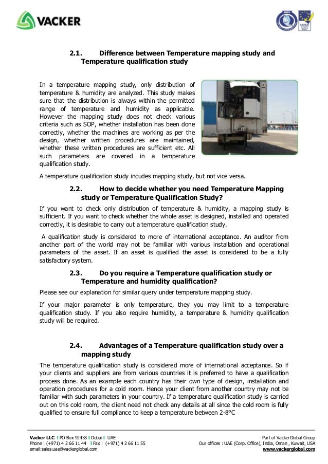 Temperature mapping study & qualification protocol procedure