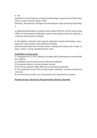Temperature and humidity chamber vancouver | PDF