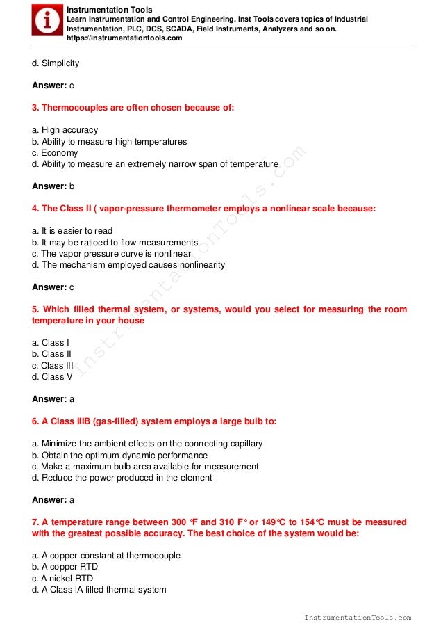 Temperature Measurement MCQ