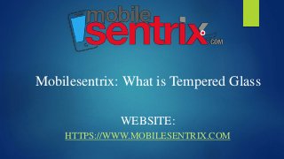 Mobilesentrix: What is Tempered Glass
WEBSITE:
HTTPS://WWW.MOBILESENTRIX.COM
 