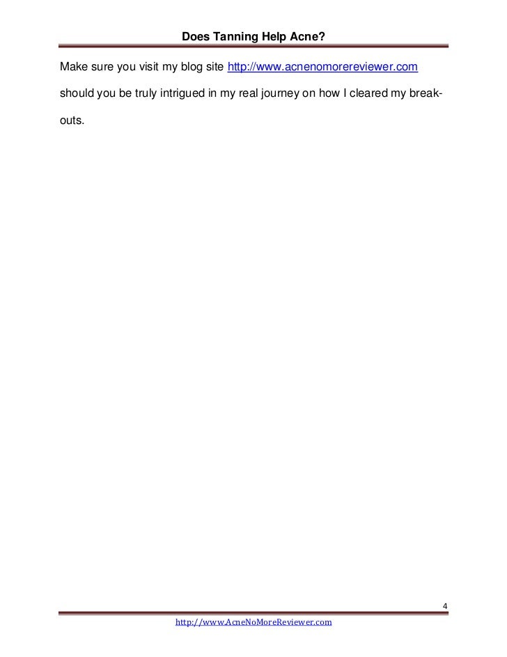 Does Tanning Help Acne Should You Quit Performing It?