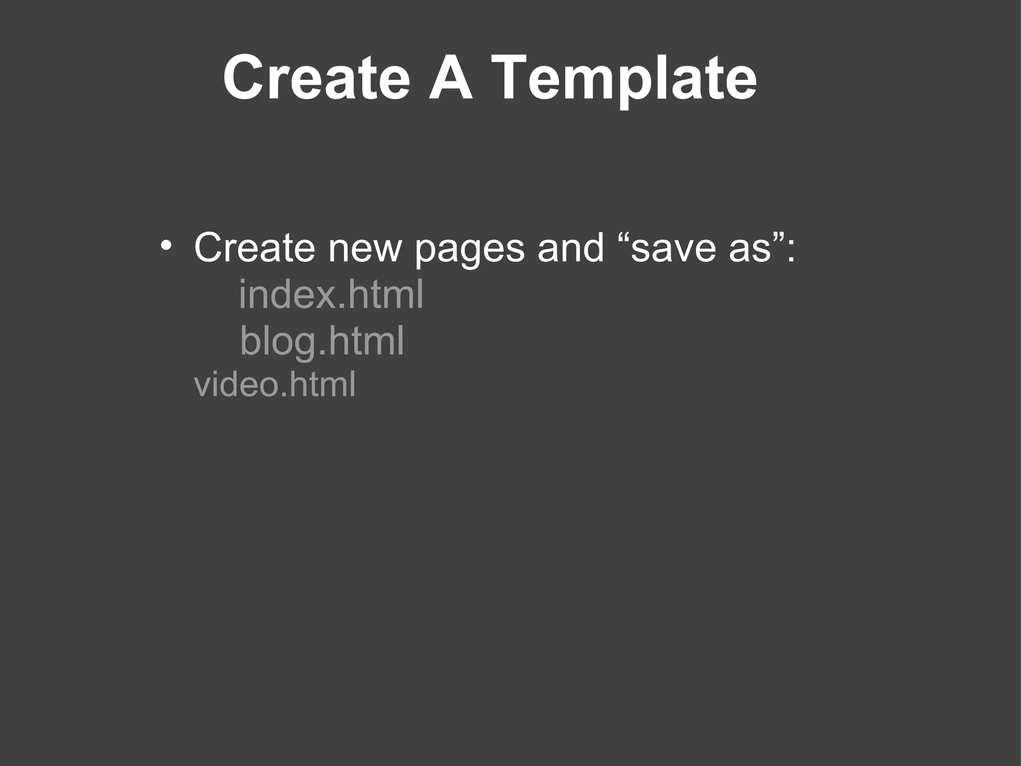 Dreamweaver template ppt