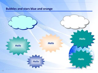 Bubbles and stars blue and orange Hello Hello Hello Hello Hello 
