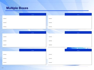 Multiple Boxes ...... ...... ...... ..... ...... ...... ...... ..... ...... ...... ...... ..... ...... ...... ...... ..... ...... ...... ...... ..... ...... ...... ...... ..... 