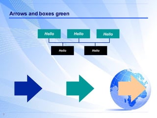 Arrows and boxes green Hello Hello Hello Hello Hello 