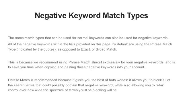 The Ultimate Google Ads Negative Keyword List 13 535 Negative Keywor