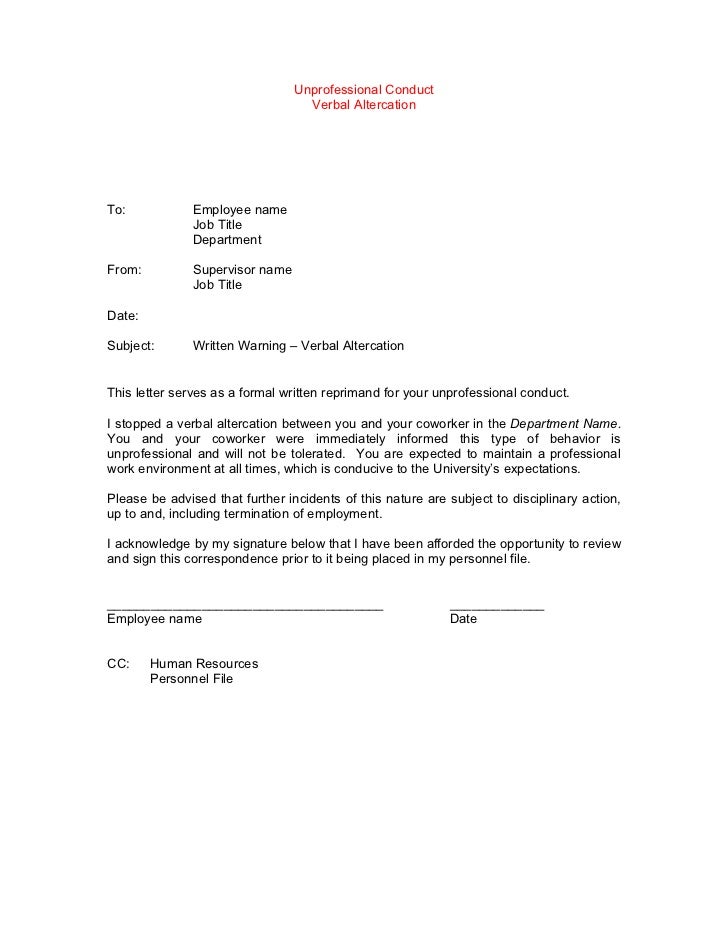 Template Disciplinary Letter Amples Gables 2