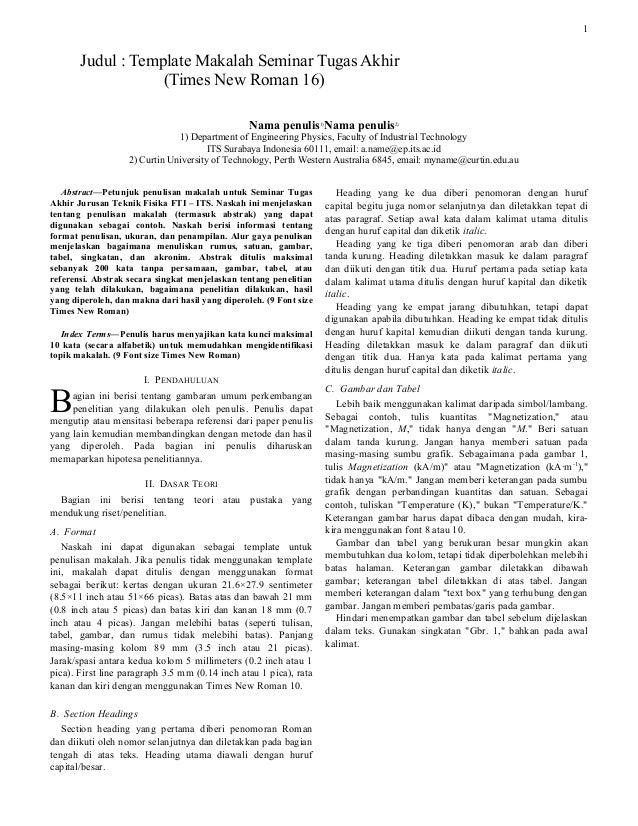 Format Makalah Seminar | template makalah seminar tugas akhir Format Makalah Seminar | template makalah seminar tugas akhir