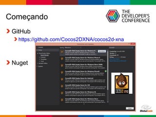 Globalcode – Open4education
Começando
GitHub
https://github.com/Cocos2DXNA/cocos2d-xna
Nuget
 