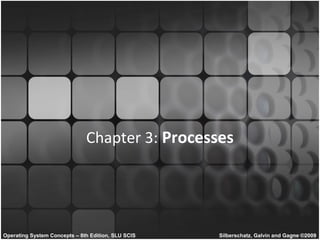Chapter 3: Processes




Operating System Concepts – 8th Edition, SLU SCIS   Silberschatz, Galvin and Gagne ©2009
 