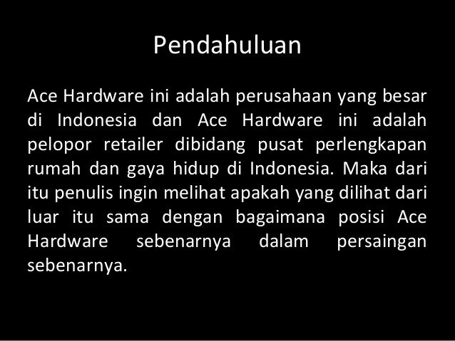 Ace Hardware Adalah Perusahaan | ppt strategi perusahaan ace hardware Ace Hardware Adalah Perusahaan | ppt strategi perusahaan ace hardware