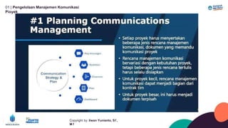 01 | Pengelolaan Manajemen Komunikasi
Píoyek
Copyíight by: Iíwan Yunianto, Sľ,
M ľ
 