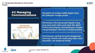 01 | Pengelolaan Manajemen Komunikasi
Píoyek
Copyíight by: Iíwan Yunianto, Sľ,
M ľ
 