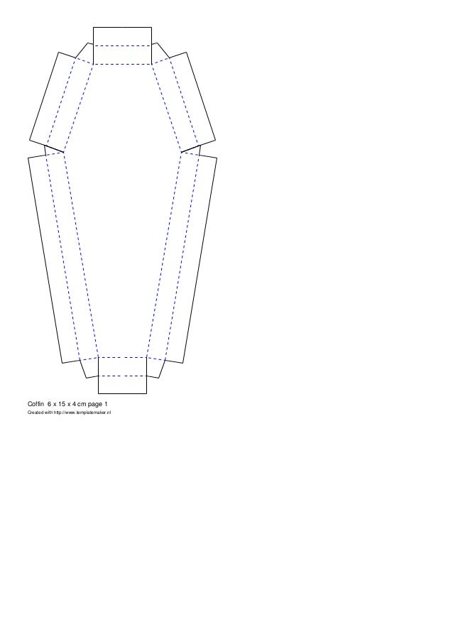 template coffin 6 x 15 x 4 cm