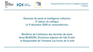 Colloque Données de santé et intelligence collective du 9 décembre 2020