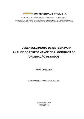 DESENVOLVIMENTO DE SISTEMA PARA ANÁLISE DE PERFORMANCE DE