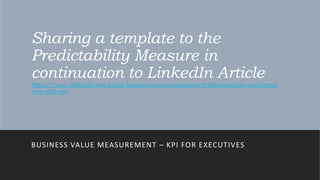 Template for predictability measure PPT Template for predictability measure PPT