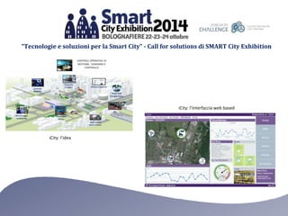 “Tecnologie e soluzioni per la Smart City” - Call for solutions di SMART City Exhibition 
iCity: l’idea 
iCity: l’interfaccia web based 
 