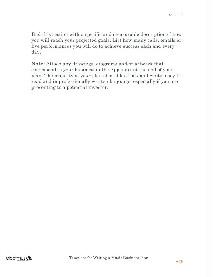 music business plan template