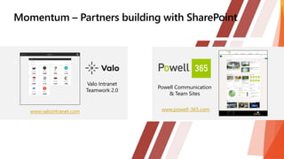 Powell Communication
& Team Sites
Valo Intranet
Teamwork 2.0
www.valointranet.com www.powell-365.com
 