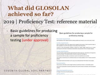 What did GLOSOLAN
achieved so far?
2019 | Proficiency Test: reference material
- Basic guidelines for producing
a sample for proficiency
testing (under approval)
 