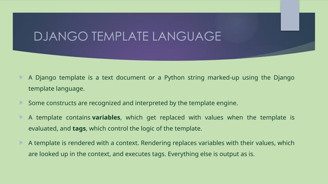 steps for template in django for project | PPT