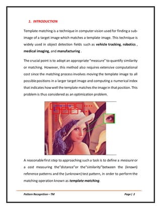 Yield Sign Detection Using Template Matching Template Matching - Pattern Recognition | DOCX