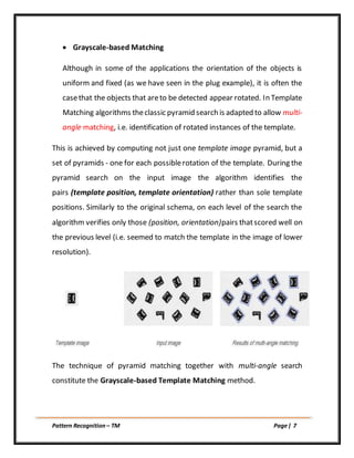 Template Matching - Pattern Recognition | DOCX