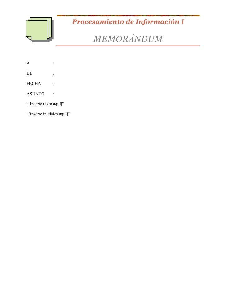 Template Memo Inglés