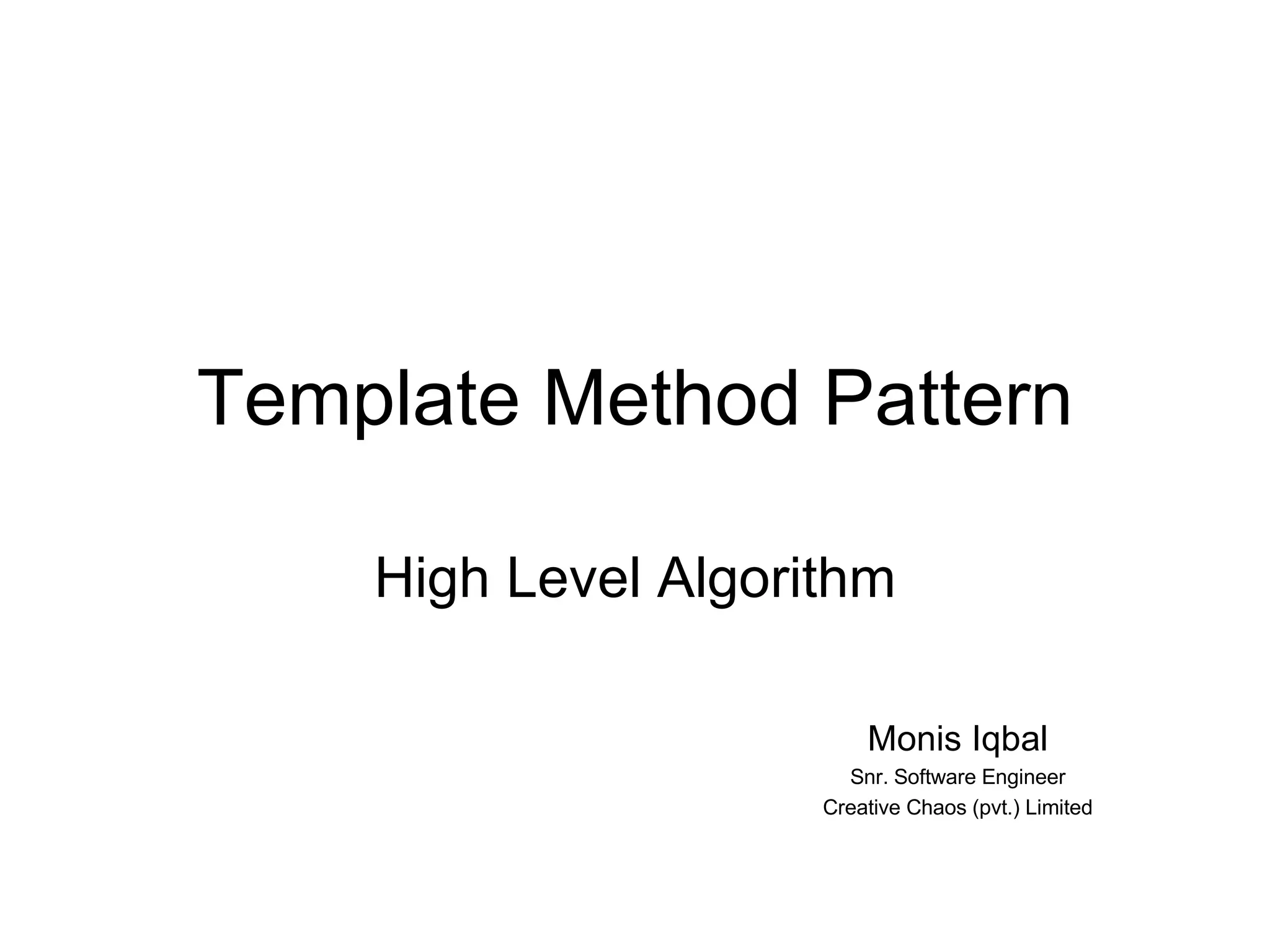 Template Method Pattern | PPT