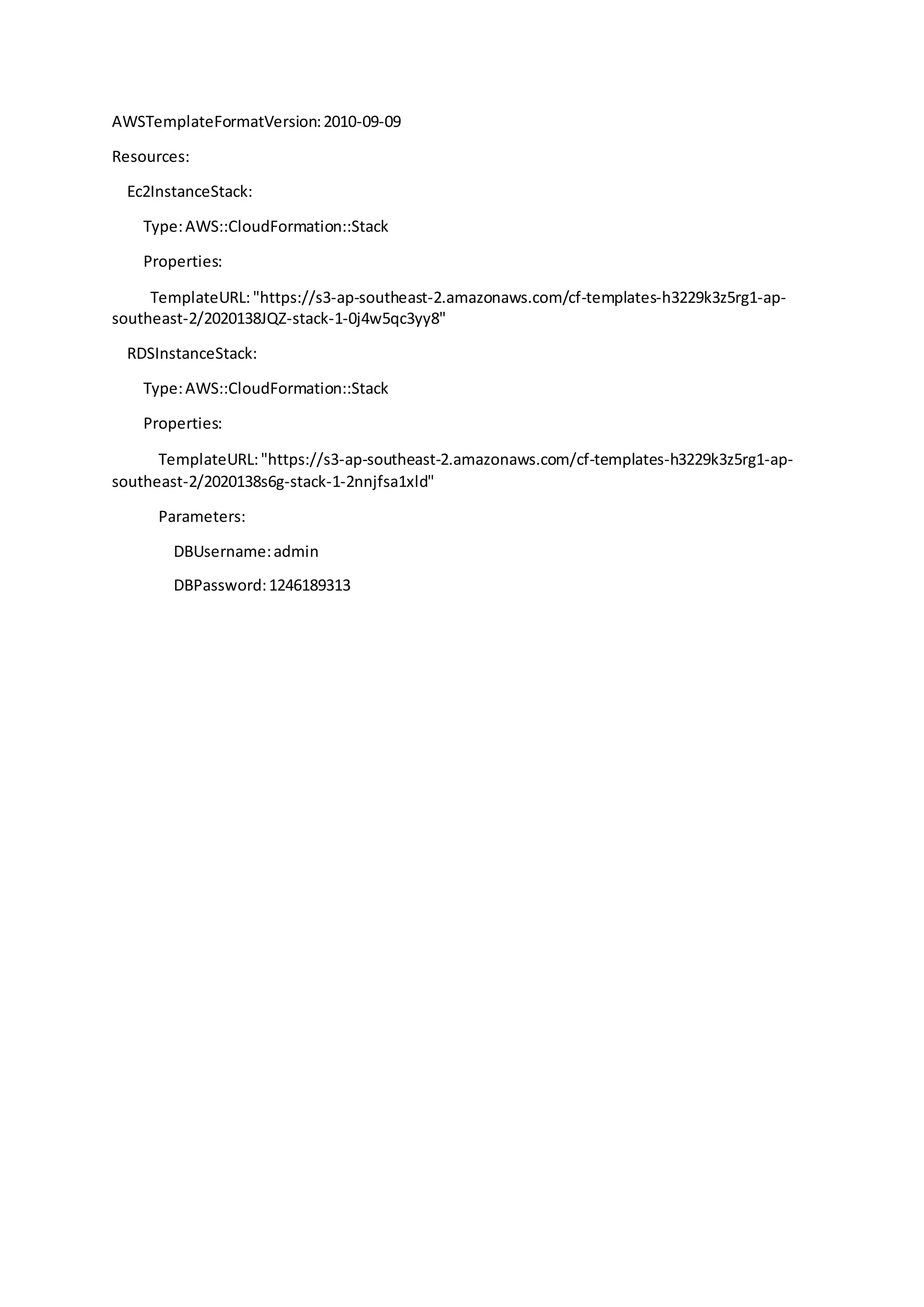 Template of nested stack PDF