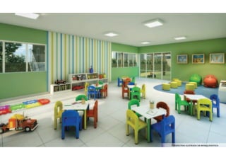 Perspectiva ilustrada da brinquedoteca
 