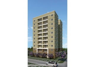 Perspectiva ilustrada da fachada de 2 quartos
 