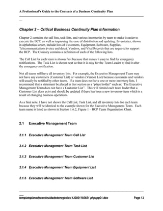 Business Continuity Notification Example Template plano de continuidade de negocios | DOC