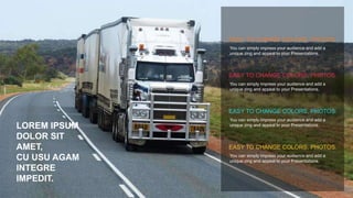 You can simply impress your audience and add a
unique zing and appeal to your Presentations.
EASY TO CHANGE COLORS, PHOTOS.
You can simply impress your audience and add a
unique zing and appeal to your Presentations.
EASY TO CHANGE COLORS, PHOTOS.
You can simply impress your audience and add a
unique zing and appeal to your Presentations.
EASY TO CHANGE COLORS, PHOTOS.
You can simply impress your audience and add a
unique zing and appeal to your Presentations.
EASY TO CHANGE COLORS, PHOTOS.
LOREM IPSUM
DOLOR SIT
AMET,
CU USU AGAM
INTEGRE
IMPEDIT.
 