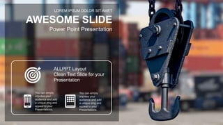 You can simply
impress your
audience and add
a unique zing and
appeal to your
Presentations.
You can simply
impress your
audience and add
a unique zing and
appeal to your
Presentations.
ALLPPT Layout
Clean Text Slide for your
Presentation
AWESOME SLIDE
Power Point Presentation
LOREM IPSUM DOLOR SIT AMET
 