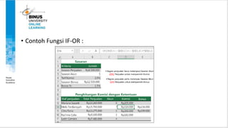 • Contoh Fungsi IF-OR :
 