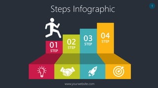 01
STEP
02
STEP
03
STEP
04
STEP
Steps Infographic
www.yourwebsite.com
1
 