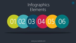 01 02 03 04 05 06
Infographics
Elements
www.yourwebsite.com
1
 