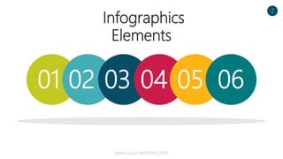 01 02 03 04 05 06
Infographics
Elements
2
www.yourwebsite.com
 