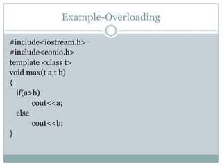 Templates in C++ | PPTX | Programming Languages | Computing