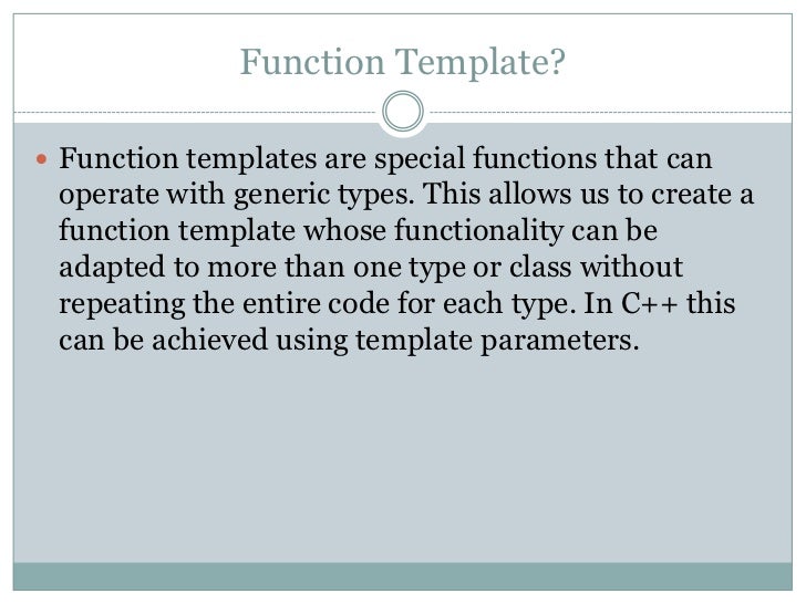 templates in c what is template