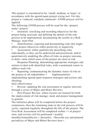 Templates and ExamplesTEMPLATE RISK MANAGEMENT PLAN FOR .docx
