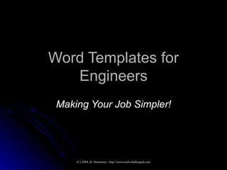 Word Templates for Engineers Making Your Job Simpler! 