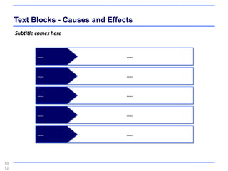 Text Blocks - Causes and Effects
     Subtitle comes here



              .....                .....



              .....                .....



              .....                .....



              .....                .....



              .....                .....




10
12
 