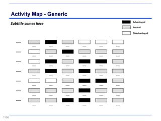 Activity Map - Generic
                                                                     Advantaged
       Subtitle comes here
                                                                     Neutral

                                                                     Disadvantaged


         .....
                   .....     .....   .....   .....   .....   .....

         .....
                   .....     .....   .....   .....   .....   .....

         .....
                   .....     .....   .....   .....   .....   .....

         .....
                   .....     .....   .....   .....   .....   .....

         .....
                   .....     .....   .....   .....   .....   .....
         .....
                   .....     .....   .....   .....   .....   .....
         .....
                   .....     .....   .....   .....   .....   .....



1106
 